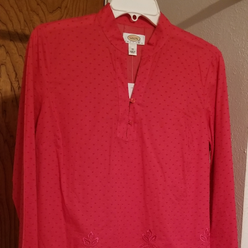 NWT Talbot's Red Tunic Blouse